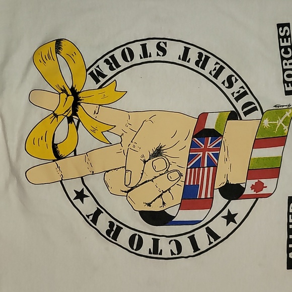 1991. Made in USA. Victory in the Gulf. Single-stitch. Desert Storm War. Medium - Picture 3 of 15